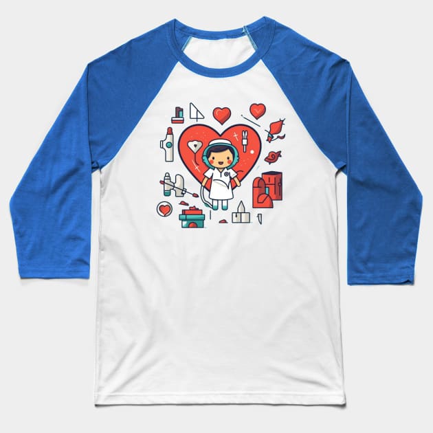 Pastel Nurse Baseball T-Shirt by naars90